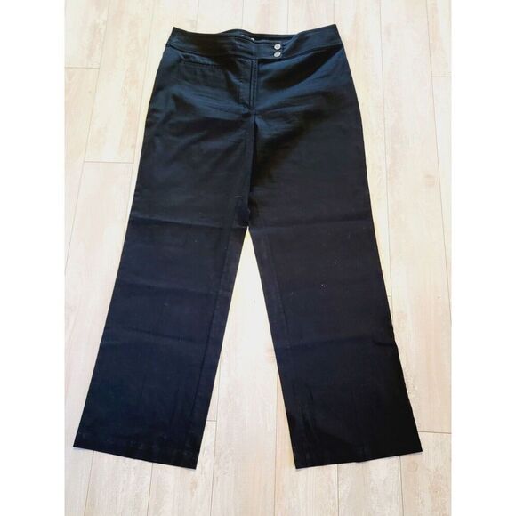 Chico's Women's 3 Black Cotton Blend‎ Pants Size XL Career Stretch Pockets - Picture 2 of 6